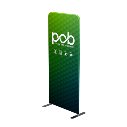 10x10ft Trade Show Booth Kit with C-Shaped Backdrop, Literature Rack & Counter
