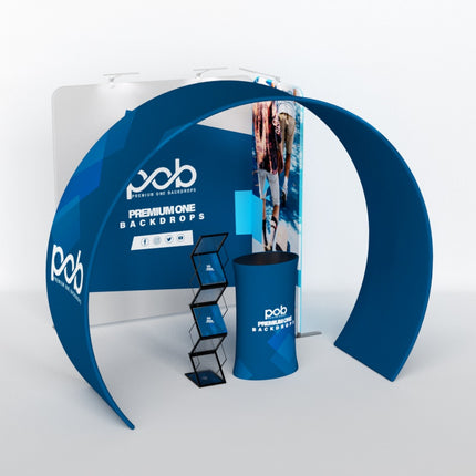 10x10ft Trade Show Booth Kit with Circular Arch & Fabric Counter