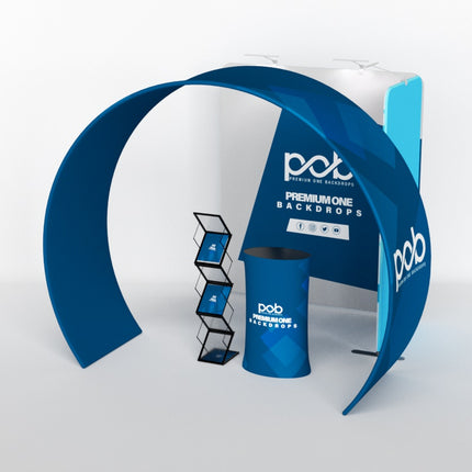 10x10ft Trade Show Booth Kit with Circular Arch & Fabric Counter