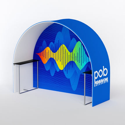 Round Arch Trade Show Booth with Built-In Shelf