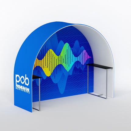 Round Arch Trade Show Booth with Built-In Shelf