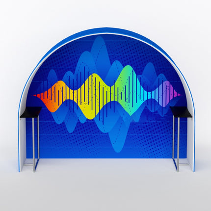 Round Arch Trade Show Booth with Built-In Shelf