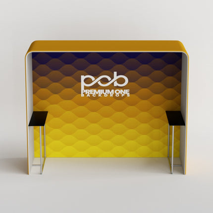 Square Arch Trade Show Booth with Built-In Shelf